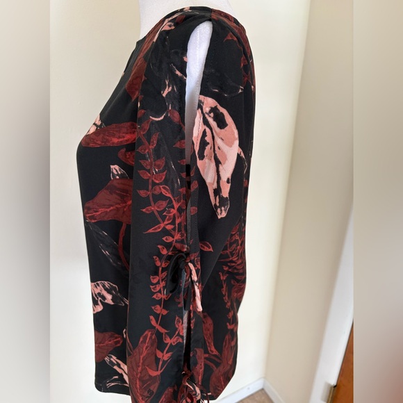 XXS Wilfred Pozzi Tie Sleeve Blouse Fall Floral Print - Picture 6 of 12